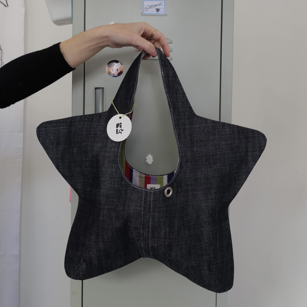 sac de star - denim brut et rayures avec oeillet