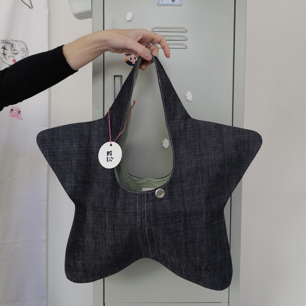 sac de star - denim brut et kaki avec oeillet