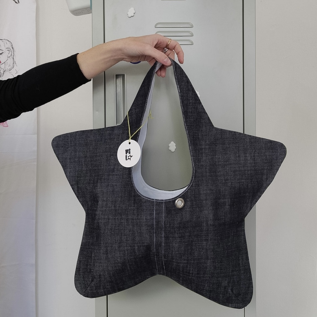sac de star - denim brut et blanc avec oeillet