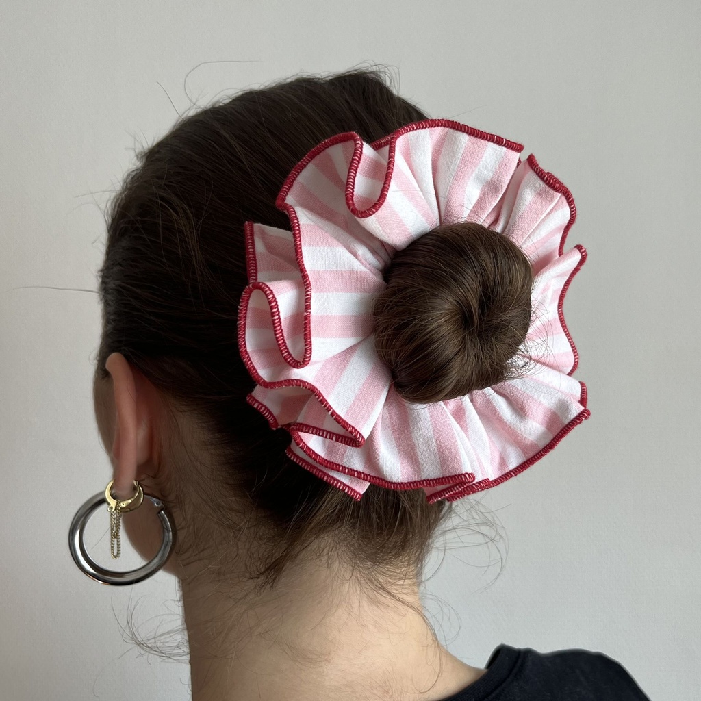 chouchou - rayé rose et blanc