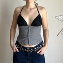 top Frankenstein - carreaux noirs et blancs XS/S