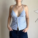 top Frankenstein - vichy bleu et blanc XS/S