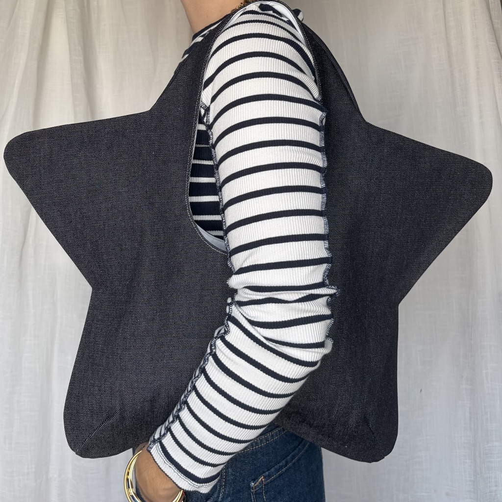 sac de star - denim bleu brut et blanc