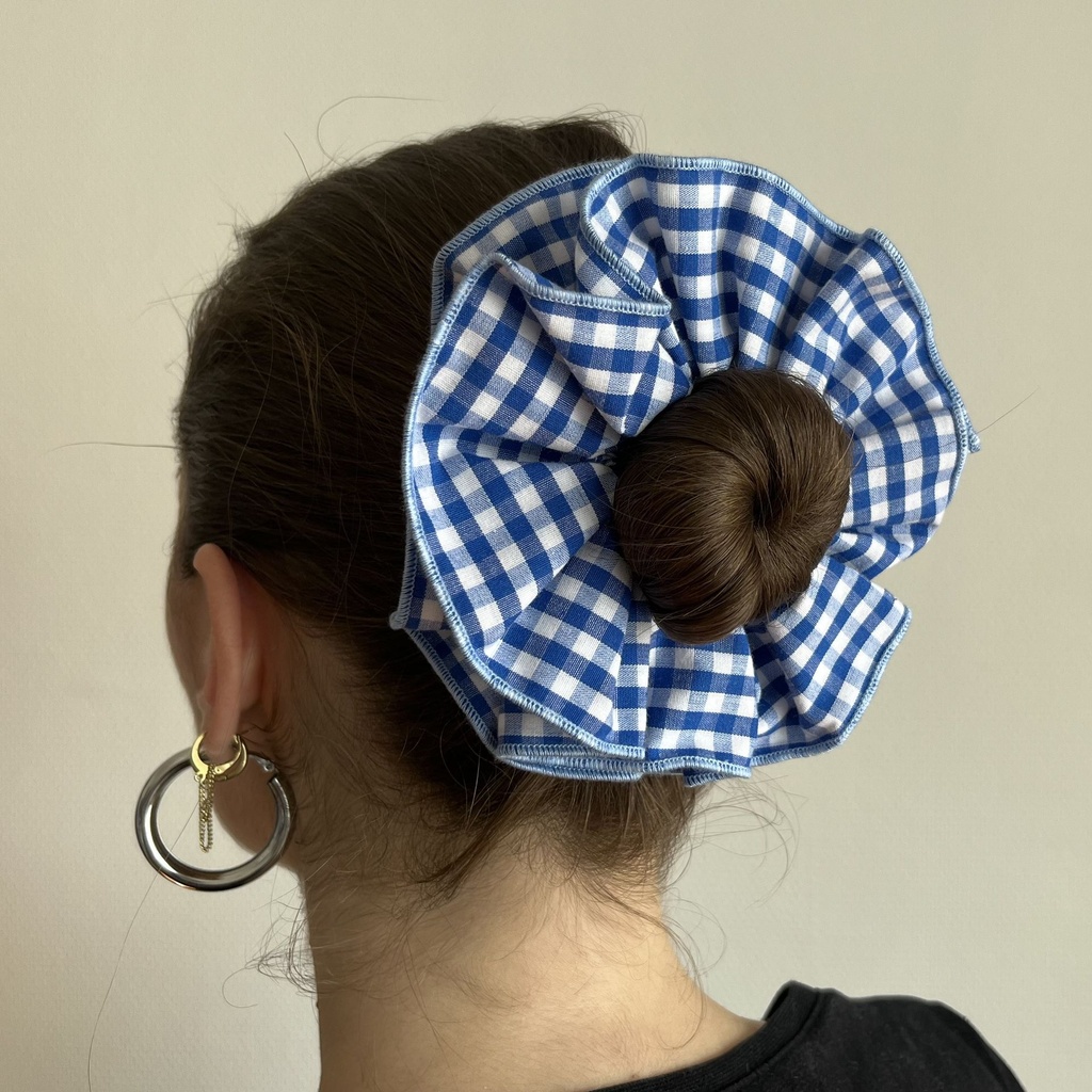 chouchou - vichy bleu et blanc