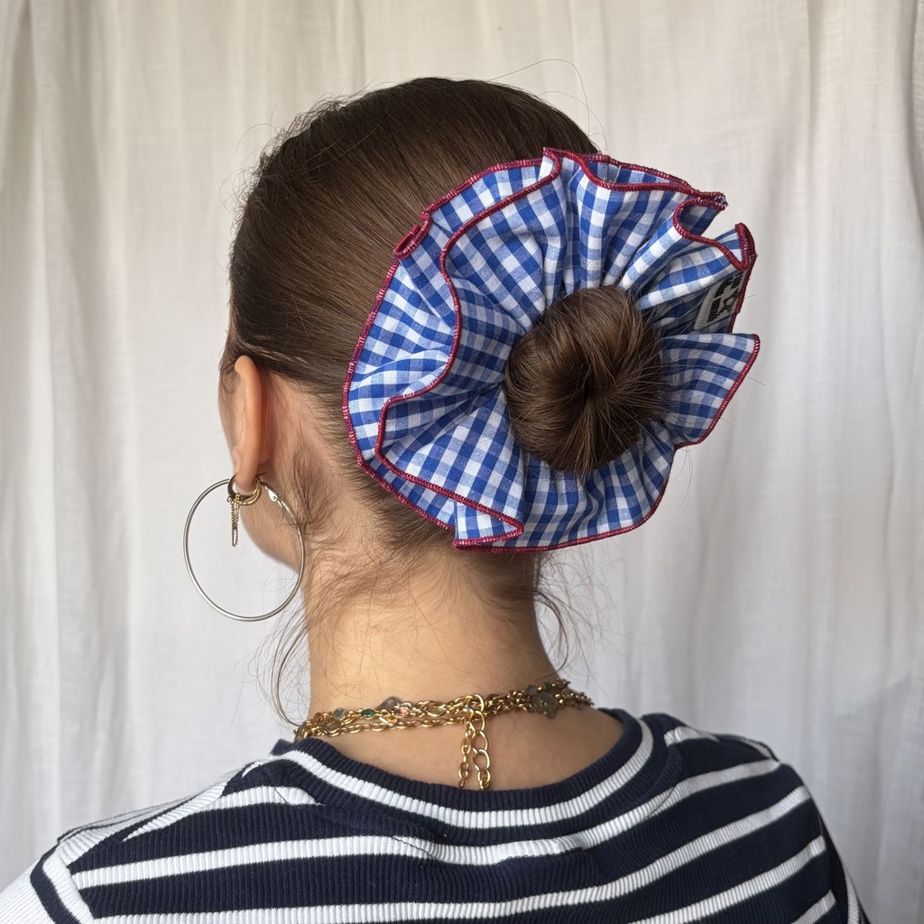 chouchou - vichy bleu et blanc