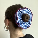 chouchou - vichy bleu et blanc